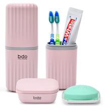 Estojo de viagem para escova de dentes VITVITI Portable Saboneteira Rosa