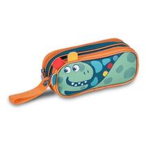Estojo Dinossauro Verde T Rex Escolar Infantil Menino Pets