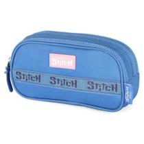 Estojo do Stitch da Disney Azul ou Rosa com 3 compartimentos -Luxcel