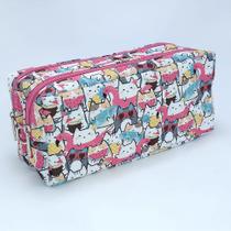 Estojo Duplo Alto - Estampa de Gatinho para Organização e Estilo