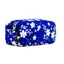 Estojo Duplo azul floral Xeryus Ref 12165