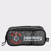 Estojo Duplo Corinthians Cinza Estojo Duplo Corinthians Cinza