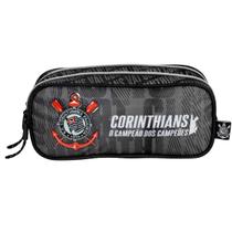 Estojo Duplo Corinthians Infantil Meninos Escolar Oficial Cor:Preto Estojo Duplo Corinthians Infantil Meninos Escolar Oficial Cor:Preto