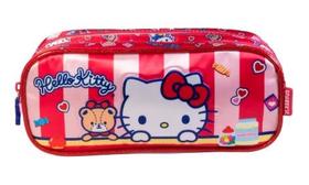 Estojo Duplo Escolar, Cetim - Hello Kitty