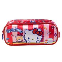 Estojo Duplo Escolar Hello Kitty R Cetim
