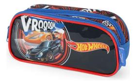 Estojo Duplo Escolar Infantil Hot Wheels - Luxcel