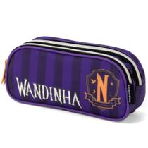 Estojo Duplo Escolar Wandinha Luxcel Roxo