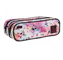 Estojo Duplo Grande Académie Splashes Colors White - Tilibra Estojo Duplo Grande Académie Splashes Colors White - Tilibra