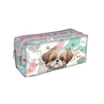 Estojo Duplo Grande Com Zíper Trendy Cachorrinho Dac Estojo Duplo Grande Com Zíper Trendy Cachorrinho Dac