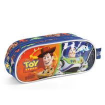 Estojo Duplo Infantil Escolar 2 Divisórias Toy Story Laranja