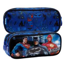 Estojo Duplo Infantil Escolar Batman E Superman Original DC - Xeryus
