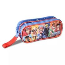 Estojo Duplo Infantil Escolar Pirata One Piece Original Azul Estojo Duplo Infantil Escolar Pirata One Piece Original Azul