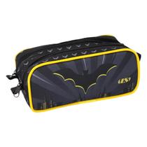 Estojo Duplo Masculino Infantil Ls Bolsas Homem Morcego Preto E Amarelo