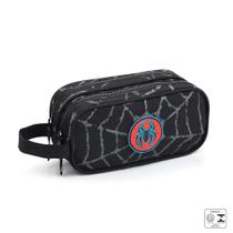 Estojo duplo masculino super spider preto