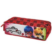 Estojo Duplo Miraculous Ladybug Duo - Pacific 966L17 Estojo Duplo Miraculous Ladybug Duo - Pacific 966L17