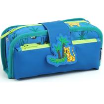 Estojo Duplo Necessaire Juvenil Escolar Organizador - Verde