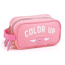 Estojo Duplo Necessaire Resistente Escolar Meninas Color Up Estojo Duplo Necessaire Resistente Escolar Meninas Color Up