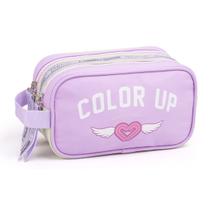 Estojo Duplo Necessaire Resistente Escolar Meninas Color Up Estojo Duplo Necessaire Resistente Escolar Meninas Color Up