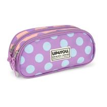 Estojo duplo Poá bolinha Roxo/Azul Up4you