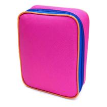 Estojo Duplo Retangular Liso Rosa - Leo&Leo