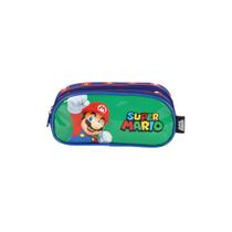 Estojo Duplo Super Mario Bros Luigi Escolar Infantil