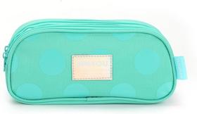 Estojo Duplo Turquesa UP4YOU com Bolinhas ET46715UP - Luxcel Estojo Duplo Turquesa UP4YOU com Bolinhas ET46715UP - Luxcel