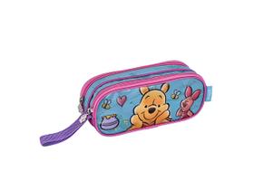 Estojo Duplo Ursinho Pooh Colorido Escolar Fun Unissex Cem Lápis Resistente Personalizado Clio