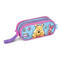 Estojo Duplo Ursinho Pooh Infantil Escolar Disney Alça Mão