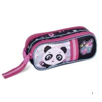 Estojo Duplo Ziper Panda 21x9x6cm Cd24680f Estojo Duplo Ziper Panda 21x9x6cm Cd24680f