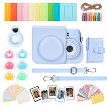 Estojo e acessórios para câmera HIYQIN compatíveis com Fujifilm Instax Mini 12 - azul pastel