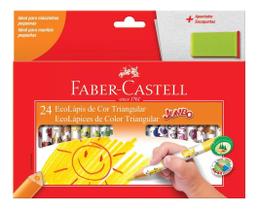 Estojo Ecolapis Jumbo com 24 Cores Mais Apontador Faber Castell