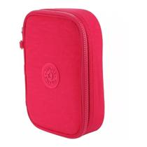 Estojo Escolar 100 Pens Rosa True Pink Kipling