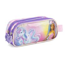 Estojo Escolar 2 Compartimentos Barbie Unicornio Lilás Estojo Escolar 2 Compartimentos Barbie Unicornio Lilás