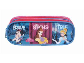 Estojo Escolar 2 Divisórias Princesa Disney - Zíper Soft Dermiwil