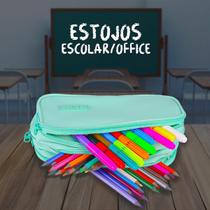 Estojo escolar 3 divisórias tom pastel