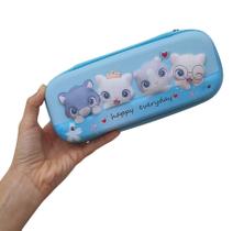 Estojo Escolar 3D em Relevo Unicórnio/Foguete/Astronauta/Gatinhos Colorido Resistente Criativo Papelaria Kwaii