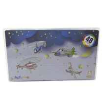 Estojo escolar 48 pecas transparente estampa avião