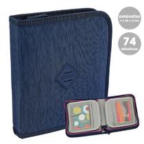 Estojo Escolar Artístico Crinkle Azul Neon Sestini