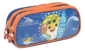 Estojo Escolar Baby Shark Surf 2 Compartimento Infantil Kids