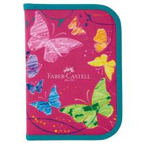 Estojo Escolar Borboletas Rosa - Faber-Castell