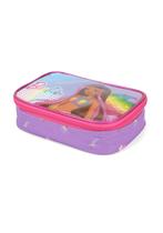 Estojo Escolar Box 100 Pens Barbie Luxcel EI38205BB Pink