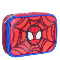 Estojo Escolar Box 100 Pens com Aplique Homem Aranha Marvel Personagens
