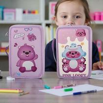 Estojo Escolar Box Capivara Organizador Canetas Lápis Papelaria Menina Menino Infantil Volta As Aulas Fofo Kawaii