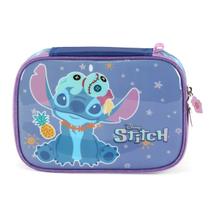Estojo Escolar Box Grande Juvenil Stitch Disney Original Violeta
