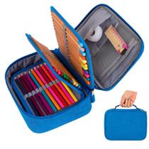 Estojo Escolar Box Jumbo Grande Organizador 72 Divisórias Impermeável Porta Lápis Caneta Infantil Juvenil Adulto Unissex