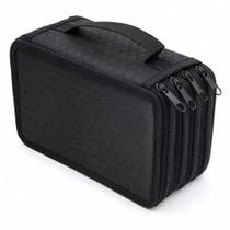 Estojo Escolar Box Juvenil Martelasse Organizador Grande Jumbo Box 2 Compartimentos Cor:preto/4 Zípe