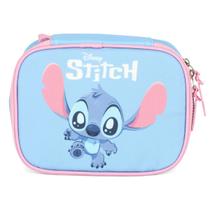 Estojo Escolar Box Stitch Disney Azul Organizador Lápis Caneta