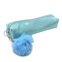 Estojo Escolar Brilhante com Pompom 1 Zíper - Daterra