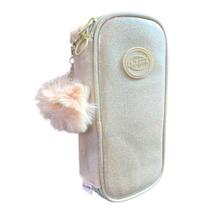 Estojo Escolar Brilhante com Pompom Médio 1 Zíper - Daterra