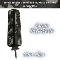 Estojo Escolar Camuflado Multiuso Bolsinha Lona M015C